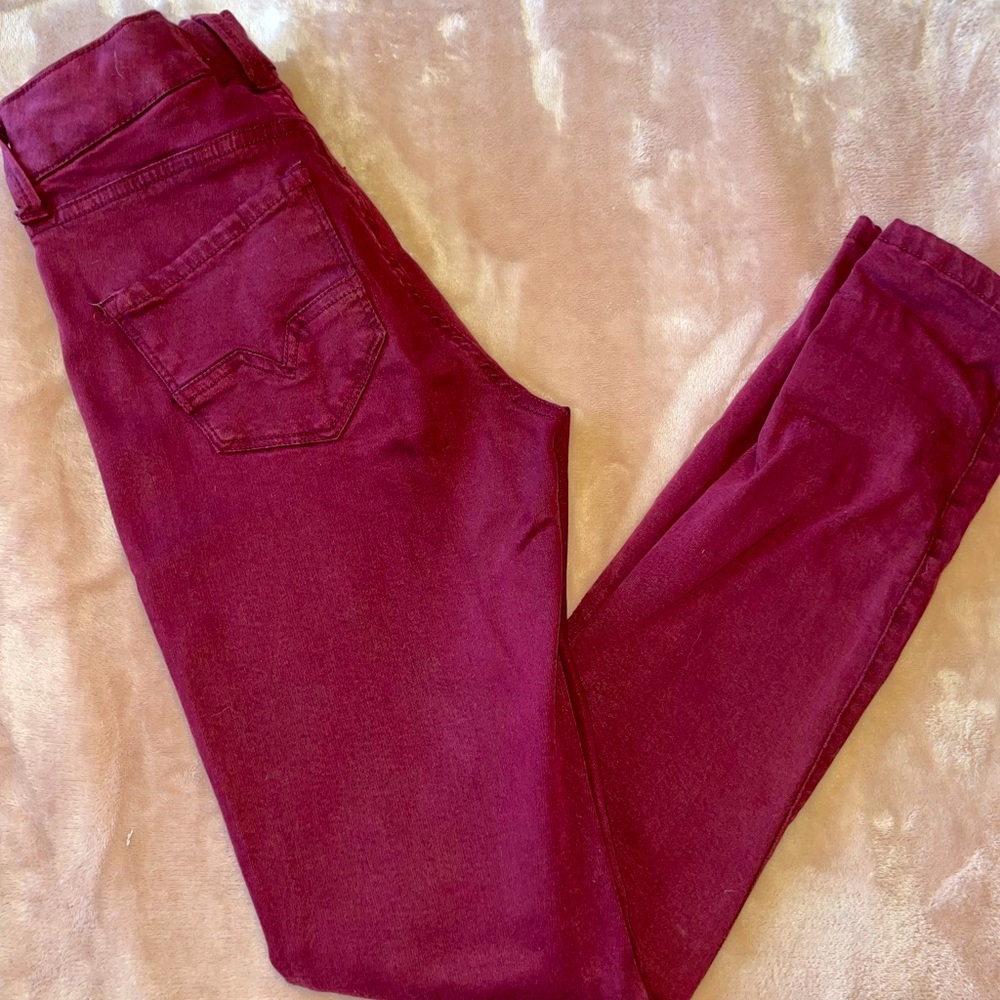 Deep red jeans